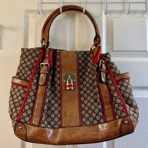 Nine West Elegant Brown and Red Shoulder Bag/Tote